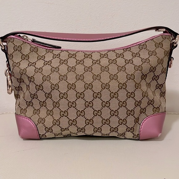 Gucci Metallic Pink Monogram Pochette - Picture 1 of 16